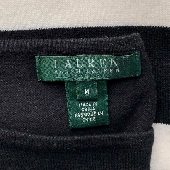 LAUREN RALPH LAUREN Sleek Silhouette Variegated Stripe Cotton Knit Sweater Dress - Picture 3 of 7